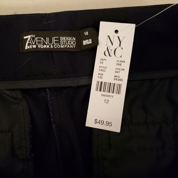 "7th Avenue Design Studio" Woman's slin leg pants Size: 12 black NWT - Picture 4 of 5